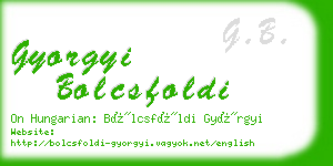 gyorgyi bolcsfoldi business card